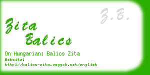 zita balics business card